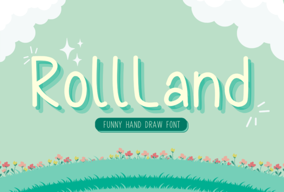 Roll Land Font: A Cute & Curvy Display Typeface for Makers